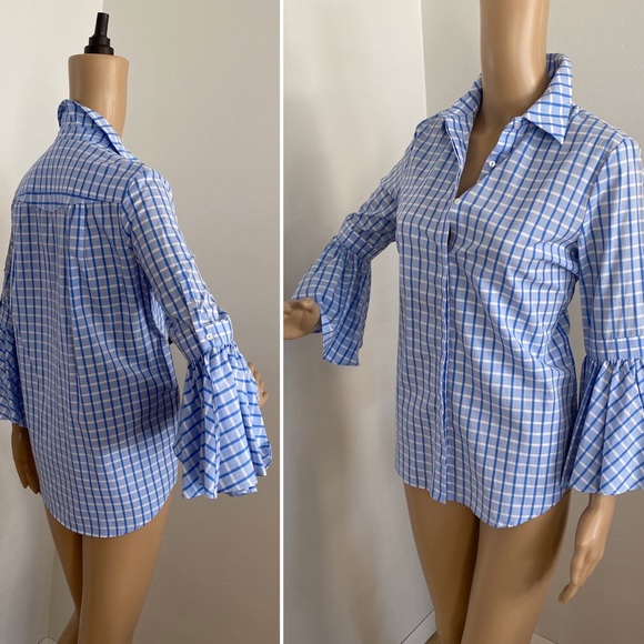 BNWOT H&M Bell Sleeve Button Down Blouse - Picture 5 of 10